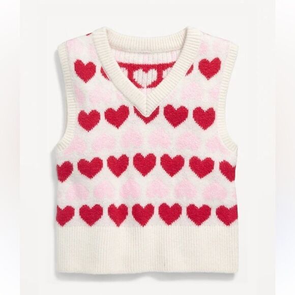 Old Navy Red & White Heart Vest(Size L 10-12yrs) - Picture 1 of 5